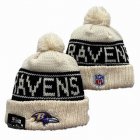 2024 Baltimore Ravens beige black NFL Sports Cuffed Knit Hats 01