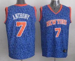 new york Knicks 7 carmelo anthony blue Decorative pattern nba jersey