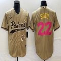 Nike San Diego Padres #22 Juan Soto beige majestic baseball jerseys Joint name