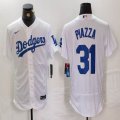 New Los Angeles Dodgers #31 Mike Piazza white Flexbase Authentic Collection Jersey