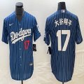 Los Angeles Dodgers #17 Shohei Ohtani Nike blue throwback baseball Jersey -BD 08