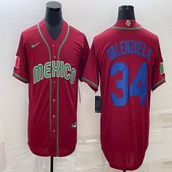 2023 World Cup Mexico #34 Fernando Valenzuela red majestic baseball jerseys 16