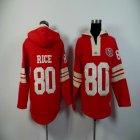 San Francisco 49ers #80 Jerry Rice red nfl Hooded Sweatshirt