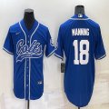 Nike ndianapolis Colts #18 Peyton Manning blue baseball jerseys Joint name-BD