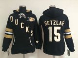 Women Anaheim Ducks Ryan Getzlaf #15 black nhl Hooded Sweatshirt