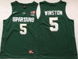 Michigan State Spartans #5 Cassius Winston green NCAA Basketball jerseys