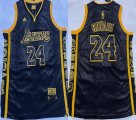 Youth Los Angeles Lakers 24 Kobe Bryant black Snake pattern style NBA jerseys -XD