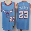 Nike Chicago Bulls #23 Michael Jordan skyblue nba basketball jersey city version-S8