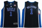 Youth Duke Blue Devils #1 Zion Williamson V Neck College Basketball Elite Jersey - Black