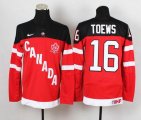 Team Canada Jonathan Toews #16 IIHF Official 100th Anniversary red Hockey Jersey