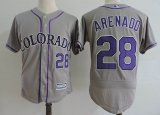 Colorado Rockies #28 Nolan Arenado gray Flexbase Authentic Collection Jersey