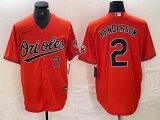 Nike Baltimore Orioles #2 Gunnar Henderson orange majestic baseball jersey -BD