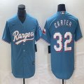 Nike Texas Rangers #32 Evan Carter skyblue majestic baseball jerseys-BD