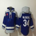 Los Angeles Dodgers #34 Fernando Valenzuela blue gray MLB Hooded Sweatshirt