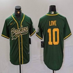 Nike Packers #10 Jordan Love Green baseball jerseys Joint name-BD