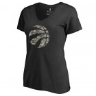 Women's Toronto Raptors Fanatics Branded Black Plus Size Cloak Camo V-Neck T-Shirt