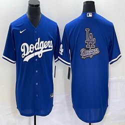 Nike Los Angeles Dodgers blank blue majesitc baseball MLB jersey big logo-BD