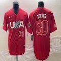 2023 World Cup #30 Kyle Tucker red USA majestic baseball jerseys 03