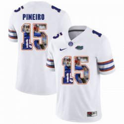 Custom Florida Gators #15 Eddy Pineiro white fashion college football jersey