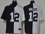 Nike Tampa Bay Buccaneers #12 Tom Brady black white Split Color Rush Limited jersey-WL