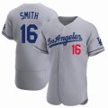 Custom Nike Los Angeles Dodgers #16 Will Smith gray Flexbase Authentic Collection Jersey