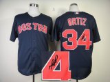 Boston Red Sox 34 Ortiz Dark Blue mlb signature jerseys