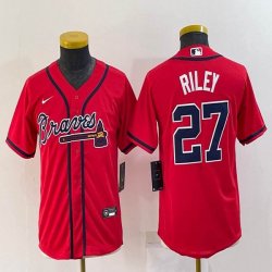 Youth Nike Atlanta Braves #27 Austin Riley red majestic baseball Jerseys