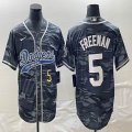 Nike Los Angeles Dodgers #5 Freddie Freeman gray camo NBA and baseball Jerseys Joint name -BD 02