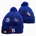 2024 Philadelphia 76ers blue NBA Sports Cuffed Knit Hats 01