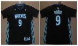 Minnesota Timberwolves 9# Ricky Rubio Black nba short sleeves jersey