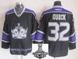 Los Angeles Kings #32 Jonathan Quick black reebok 2014 NHL champion Jerseys