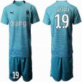 2018-2019 Olympique de Marseille #19 LGUSTAVO skyblue soccer jersey away