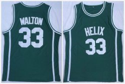 Helix #33 Bill Walton green School Basketball Jersey