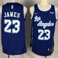 Nike Los Angeles Lakers #23 LeBron James blue basketball jersey -YL