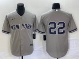 Nike New York Yankees #22 gray majestic baseball Jersey-BD