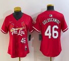 Women Nike St.Louis Cardinals #46 Paul Goldschmidt red majestic Baseball Jersey city version-BD