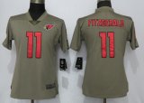 Women Nike Arizona Cardinals 11 Fitzgerald Olive Salute To Service nfl Jersey