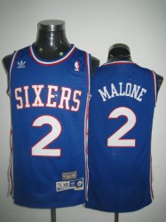 Philadelphia 76ers 2 MALONE blue NBA Jerseys