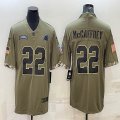 Nike Panthers #22 Christian McCaffre Salute to Service Retired Limited Jersey-BD