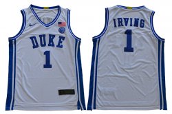 Duke Blue Devils #1 Kyrie Irving white V Neck College Basketball jersey