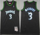 Nike Minnesota Timberwolves #3 Stephen Marbury black throwback basketball jersey