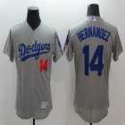 Los Angeles Dodgers #14 Hernandez gray Flexbase Authentic Collection Jersey