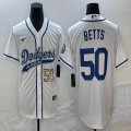 Nike Los Angeles Dodgers #50 Mookie Betts white majestic baseball Jerseys Joint name -BD 02