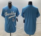 Nike Los Angeles Dodgers blank skyblue throwback MLB baseball Jersey -BD