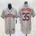 Nike Houston Astros #35 Justin Verlande gray Flexbase Authentic Collection Jersey