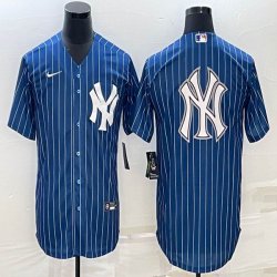 Nike New York Yankees blank blue majestic baseball Jerseys-BD 06