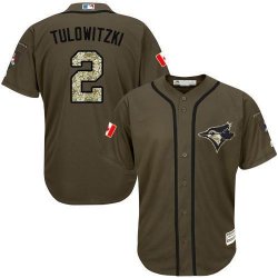 Toronto Blue Jays #2 Troy Tulowitzki Canada logo Camo Stitched Baseball Jerseys