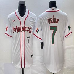 2023 World Cup Mexico #7 Julio Urias white majestic baseball jerseys 41