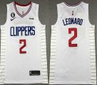 Nike Los Angeles Clippers #2 Kawhi Leonard white nba jerseys 6 patch-XD 02