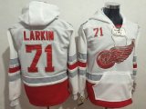 Reebok Detroit Red Wings #71 Dylan Larkin white NHL Hooded Sweatshirt